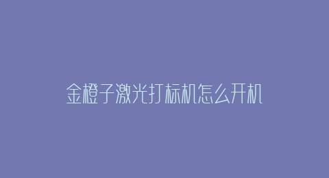 金橙子激光打标机怎么开机