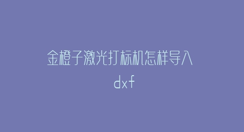 金橙子激光打标机怎样导入  dxf